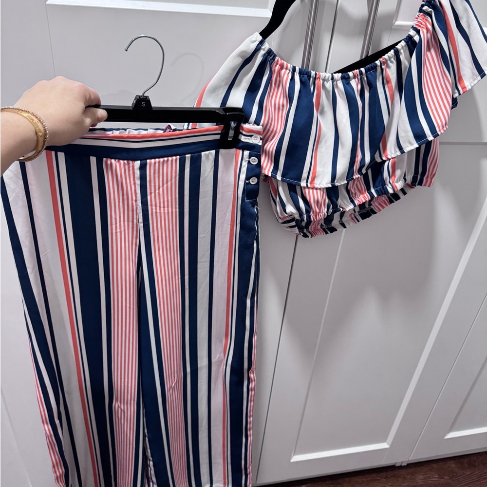 Striped Blue and Pink Women's Skirt